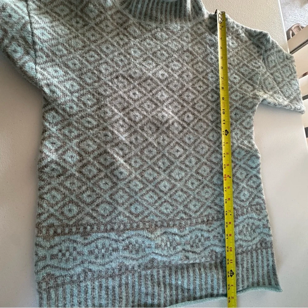 Sundance Wool Blend Blue and Gray Cowl Neck Sweater Size S